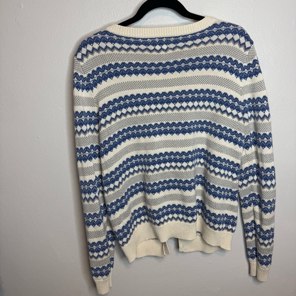 Vintage Levi’s Knit Button Front Cardigan Sweater Blue White Grandmacore - Picture 7 of 10